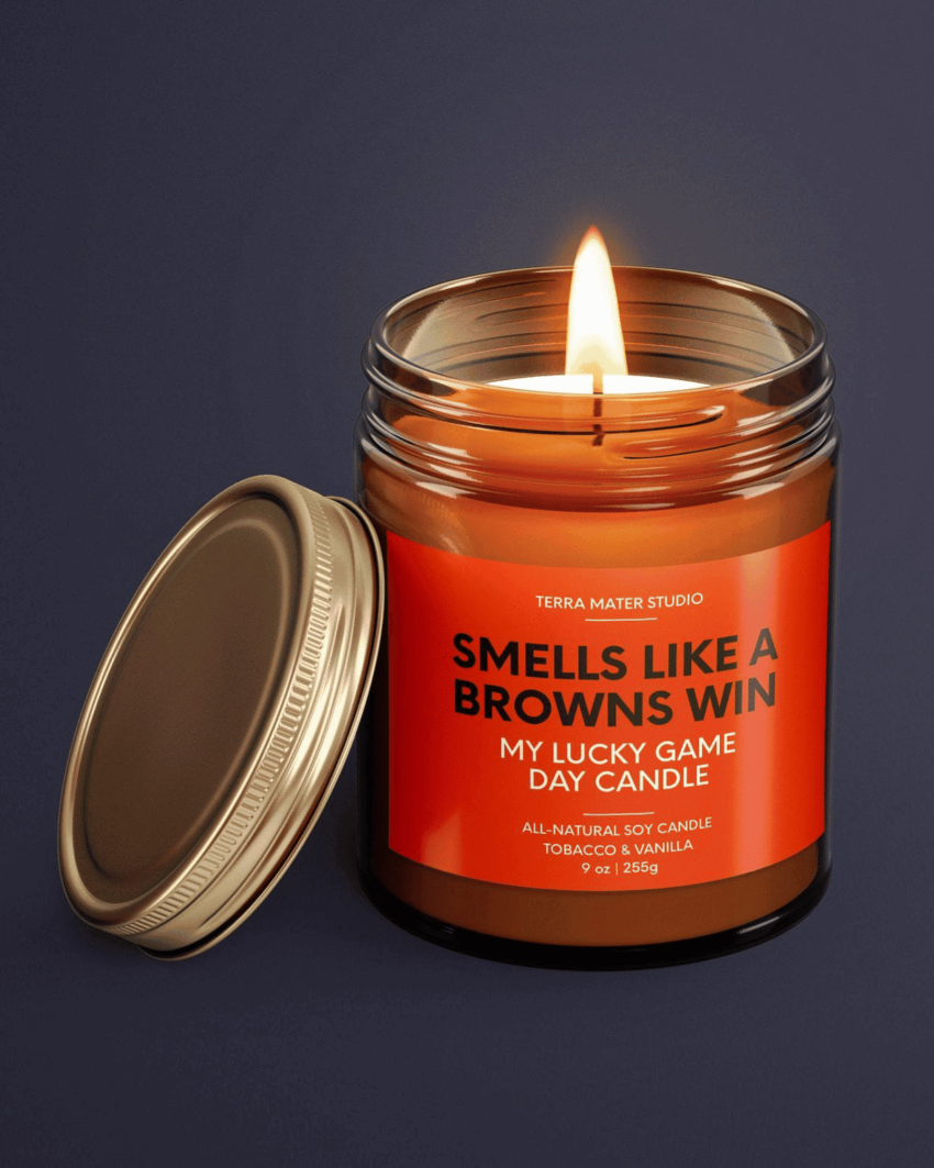 Smells Like A Browns Win Candle | Browns Fan Gift