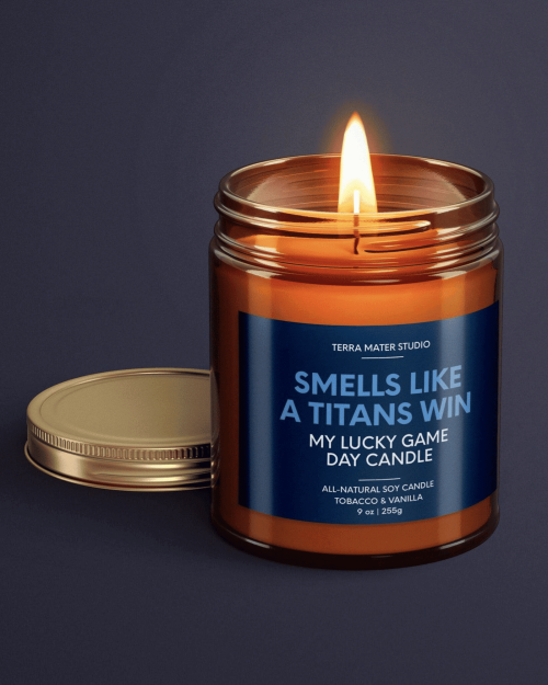 Smells Like A Titans Win Candle | Tennessee Lucky Game Day Candle