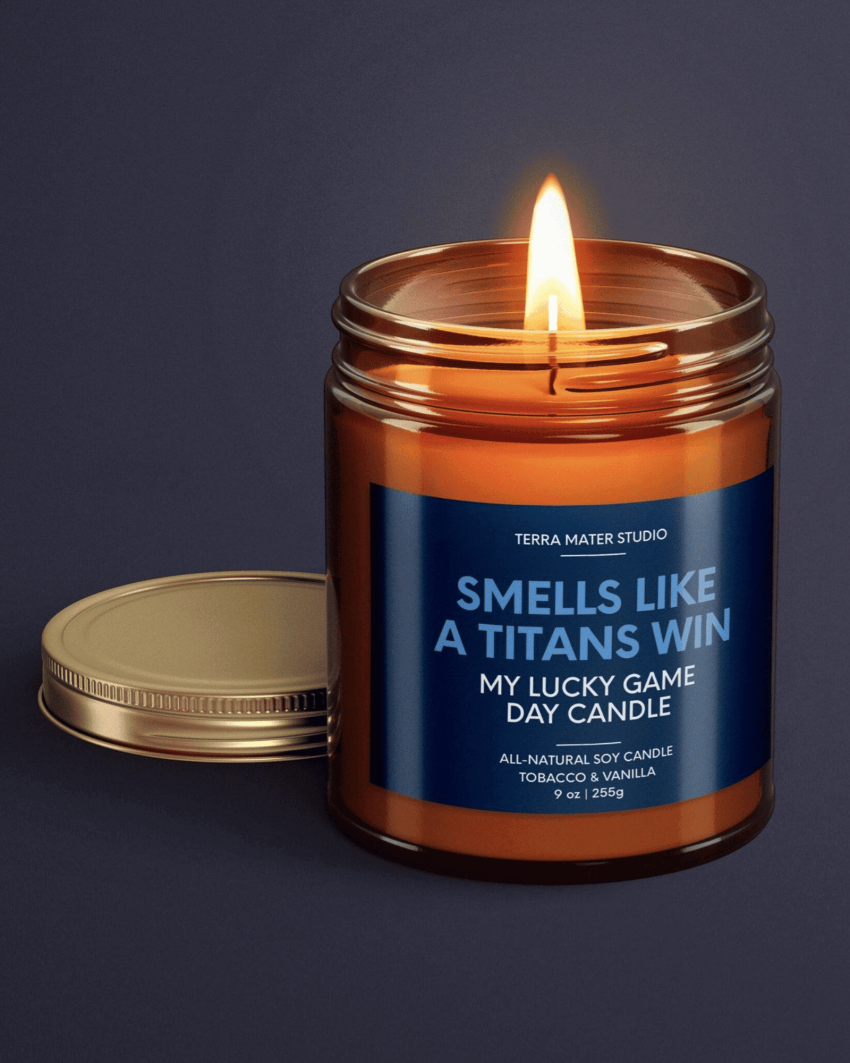 Smells Like A Titans Win Candle | Tennessee Lucky Game Day Candle