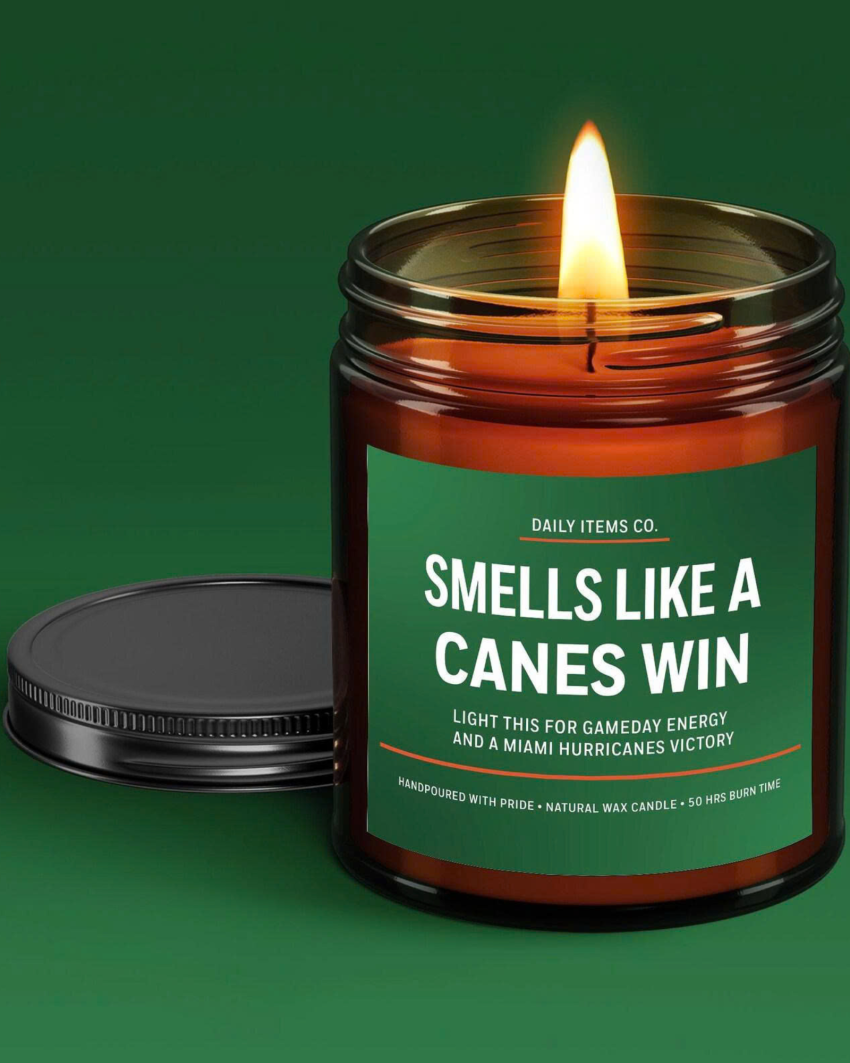 Smells like Miami Hurricanes Fan Candle | Gameday Candle | Miamii HurricanessCandle