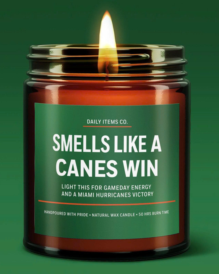 Smells like Miami Hurricanes Fan Candle | Gameday Candle | Miamii HurricanessCandle